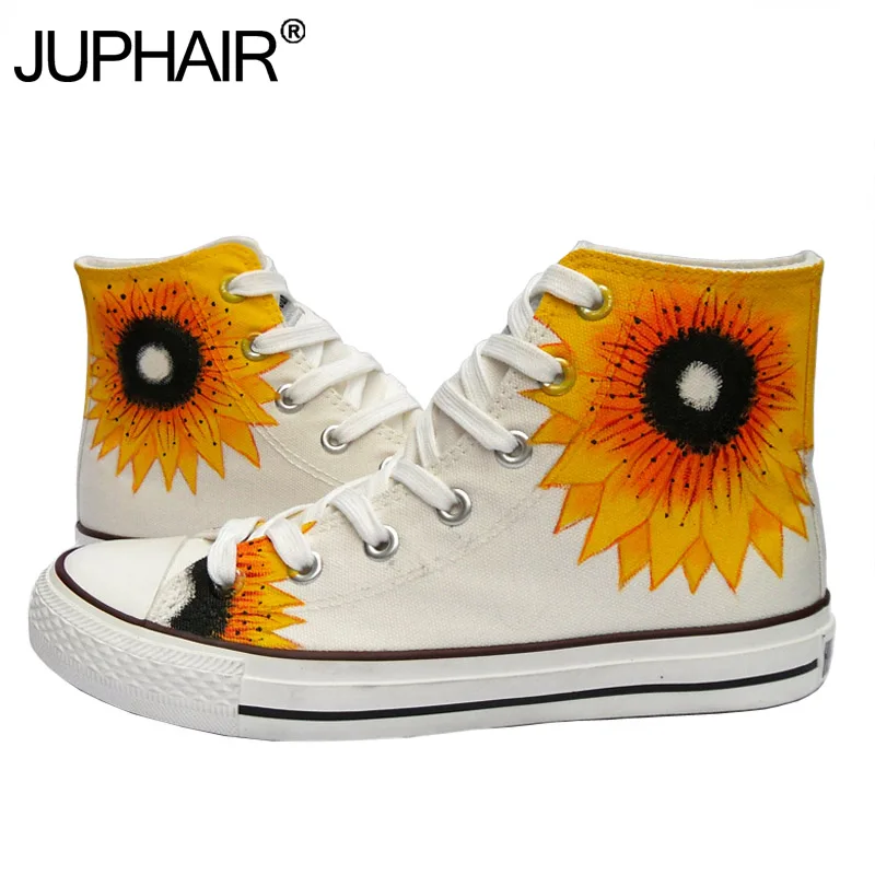 

New Womens Sunflower Couples Hand Painted Shoes Anime Despicable Me Minions Graffiti Breathable Cartoon Minion Canvas Flat Shoes