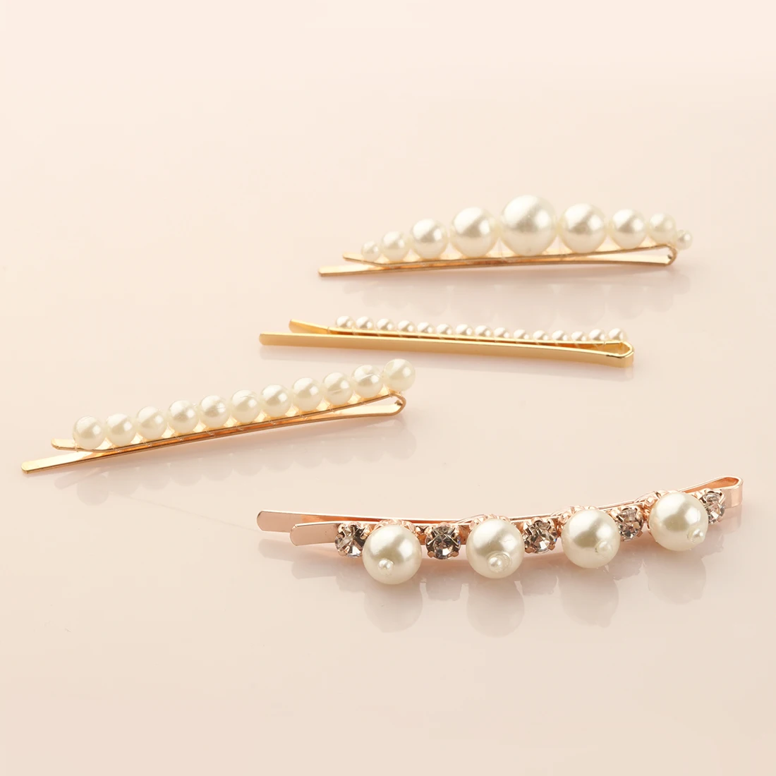 

1 PC Women Fashion Pearl Hair Clips Elegant Girls Hair Accessories Mini Shiny Hairpins Princess Metal Alligator Clip Head Wear