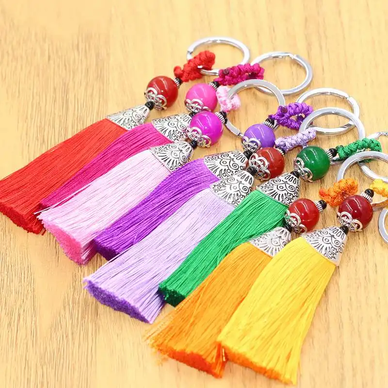 

(14CM Length) 2016 fashion Tassel with Key Chains For Cars Bags Ornament