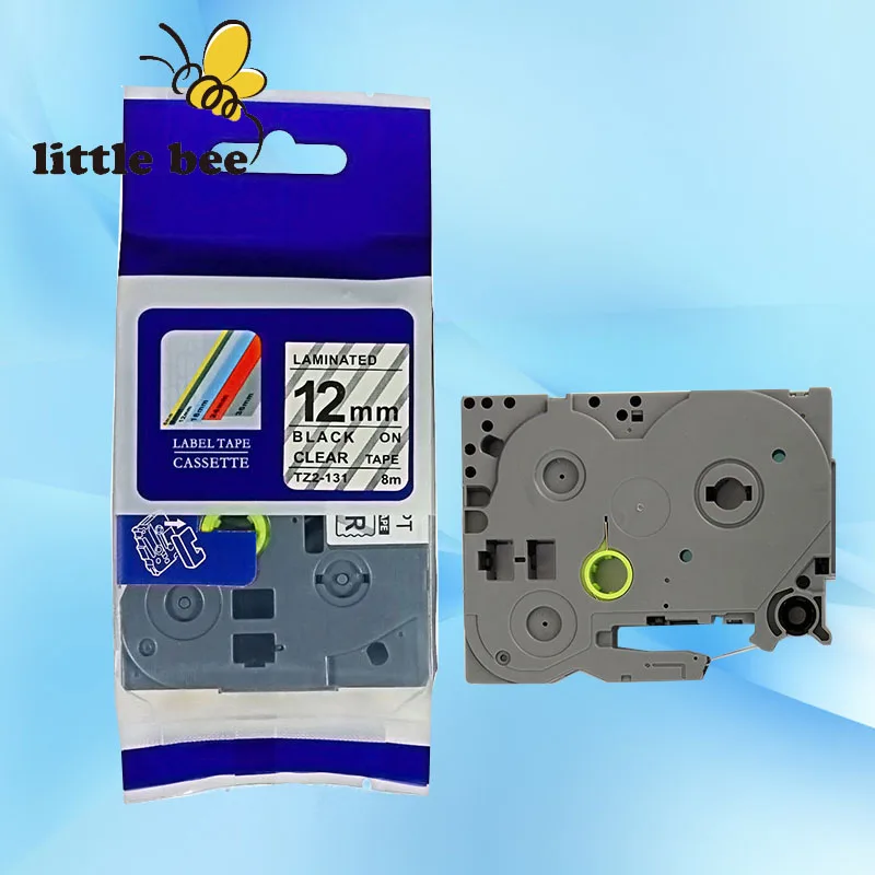 Многоцветная совместимая ламинированная tze 231 tze231 12 мм черная на белой ленте tze-231 TZ-231 для принтера brother p-touch tze-131 - Цвет: Black on Clear