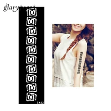 Горячая 1 шт хна тату трафаретная полоска браслет дизайн здоровье Аэрограф живопись женщины плечо боди арт тату трафарет S622