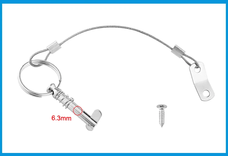 2X6,3 мм 1/4 дюйма быстроразъемный штифт со шнурком для ЛОДКИ БИМИНИ верхняя палубная петля морская фурнитура нержавеющая сталь 316