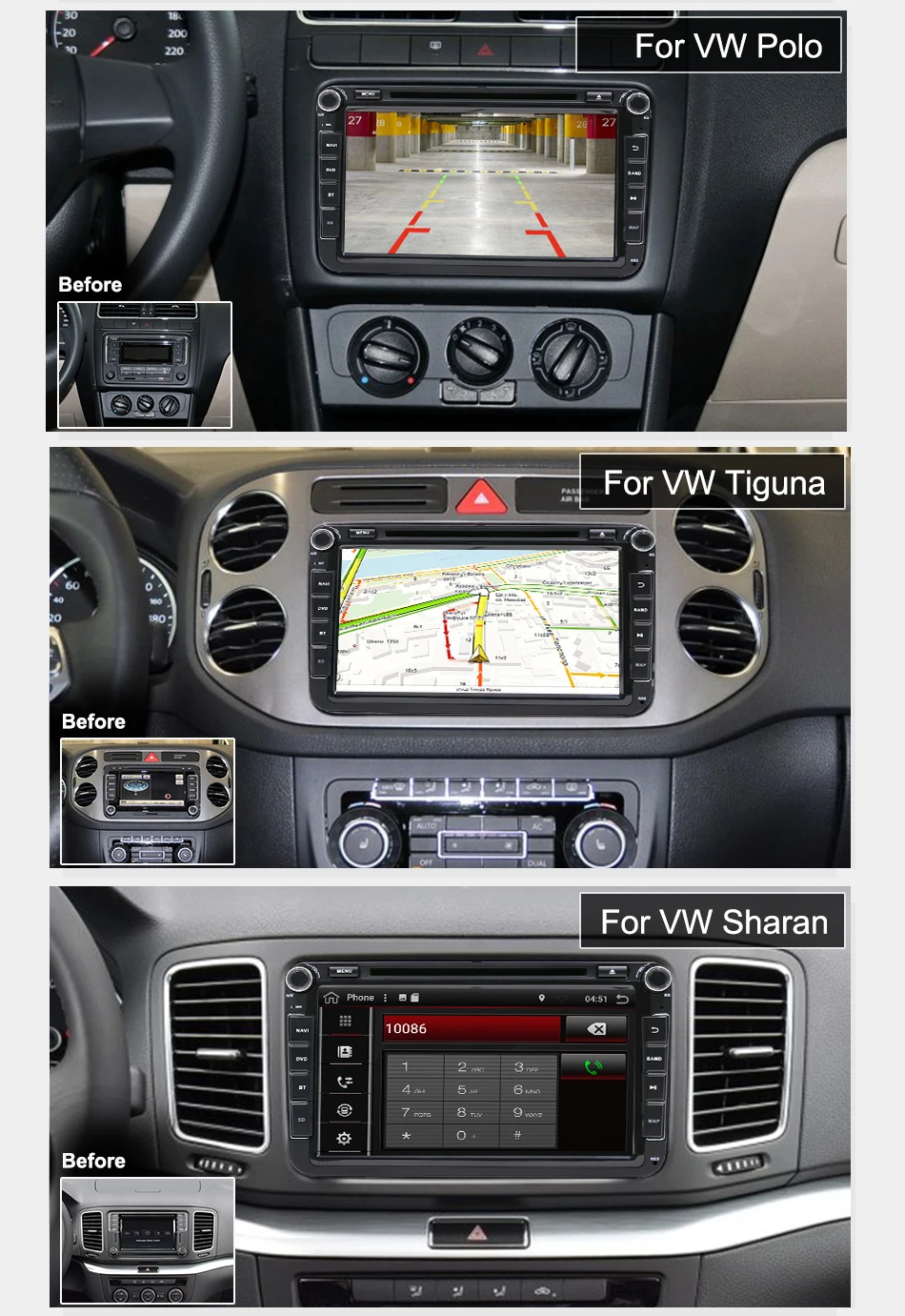 Eunavi 2 Din Android 9 Автомобильный dvd радио плеер gps для Volkswagen VW Polo Jetta Tiguan passat b6 cc fabia Skoda Octavia Sea Leon