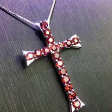 Красный Крест гранатовый кулон натуральный гранат 925 стерлингового серебра ювелирные украшения 0.15ct* 17 шт драгоценный камень# J18090512