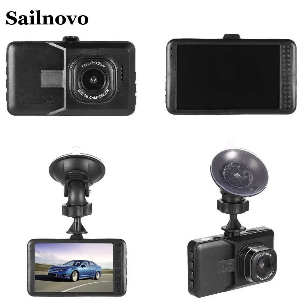 Wookrays Видеорегистраторы для автомобилей 3 дюймов Экран 1080P HD Dash Камера USB/HDMI 140