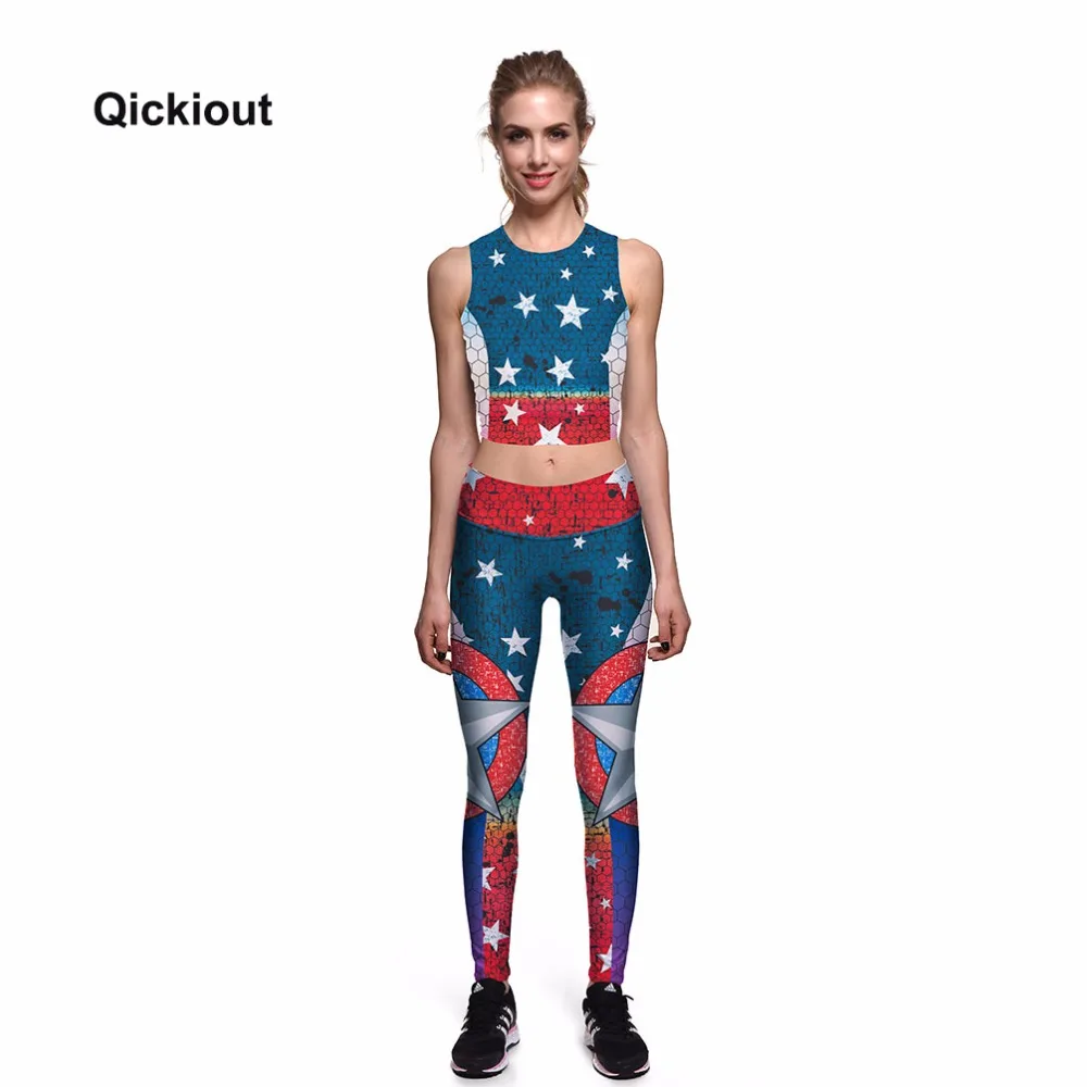 

Qickitout 2018 Popular Women Summer Sleeveless Long Pants Sets Digital Print European American Gifts Casual Sporting Leggings