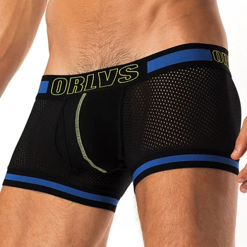 

ORLVS Brand 50PC/LOT Wholesale Men Underwear Sexy Gay Boxers Nylon Comfortable Underpants Breathable Quick Dry Men Boxershorts