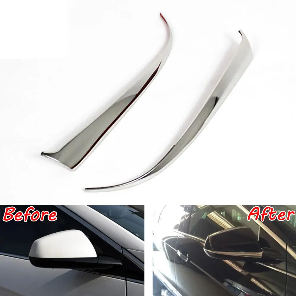 For Cadillac SRX 2010-2016 Stainless Side Rearview Mirror Moulding Cover Trim 