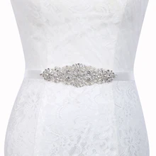 Inofin WH56 хрустальные свадебные аксессуары атласный ремешок для свадебного платья Свадебная лента пояс для вечерних выпускных платьев