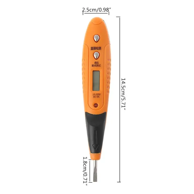 Цифровой тестовый карандаш многофункциональный AC DC 12-250 В тестовый er Электрический ЖК-дисплей детектор напряжения тестовая ручка для электрика