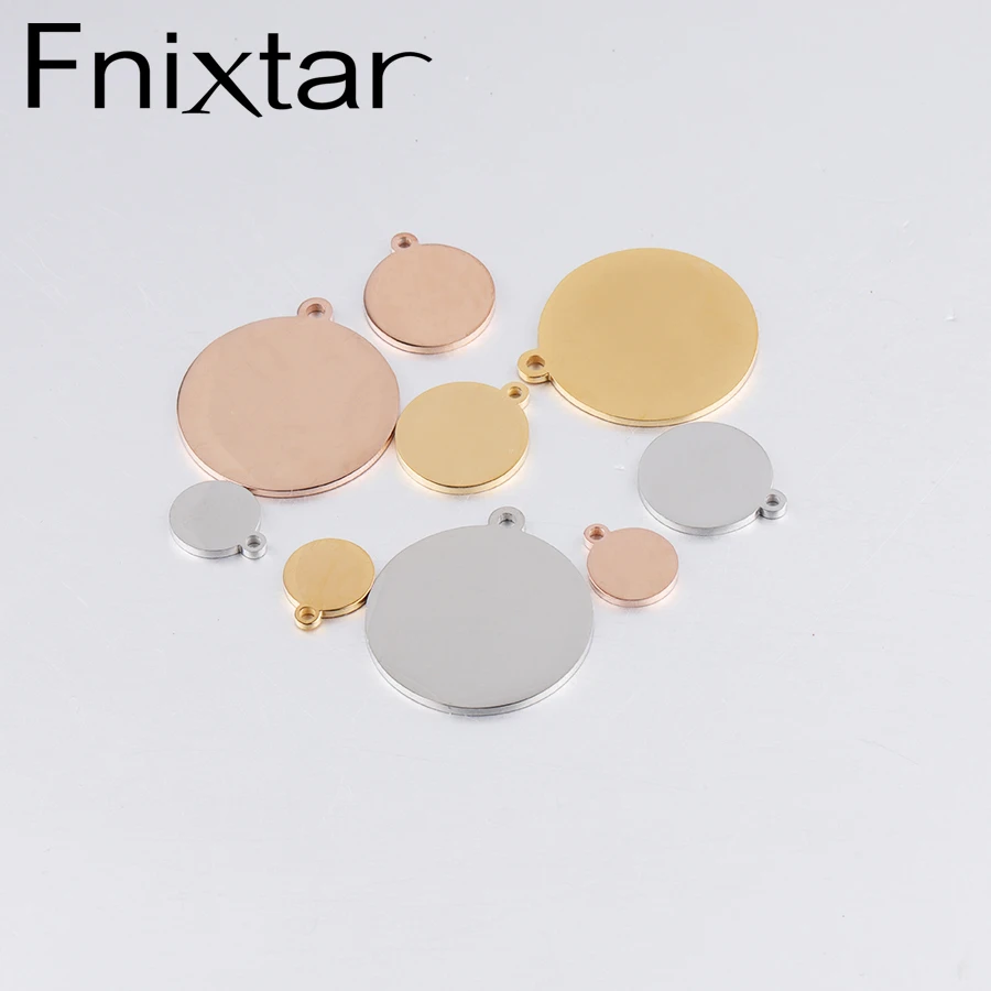 

Fnixtar Stainless Steel Round Blank Stamping Plate Discs Mirror Polished DIY Charm Customized Disk 1.5mm Thickness 20piece/lot