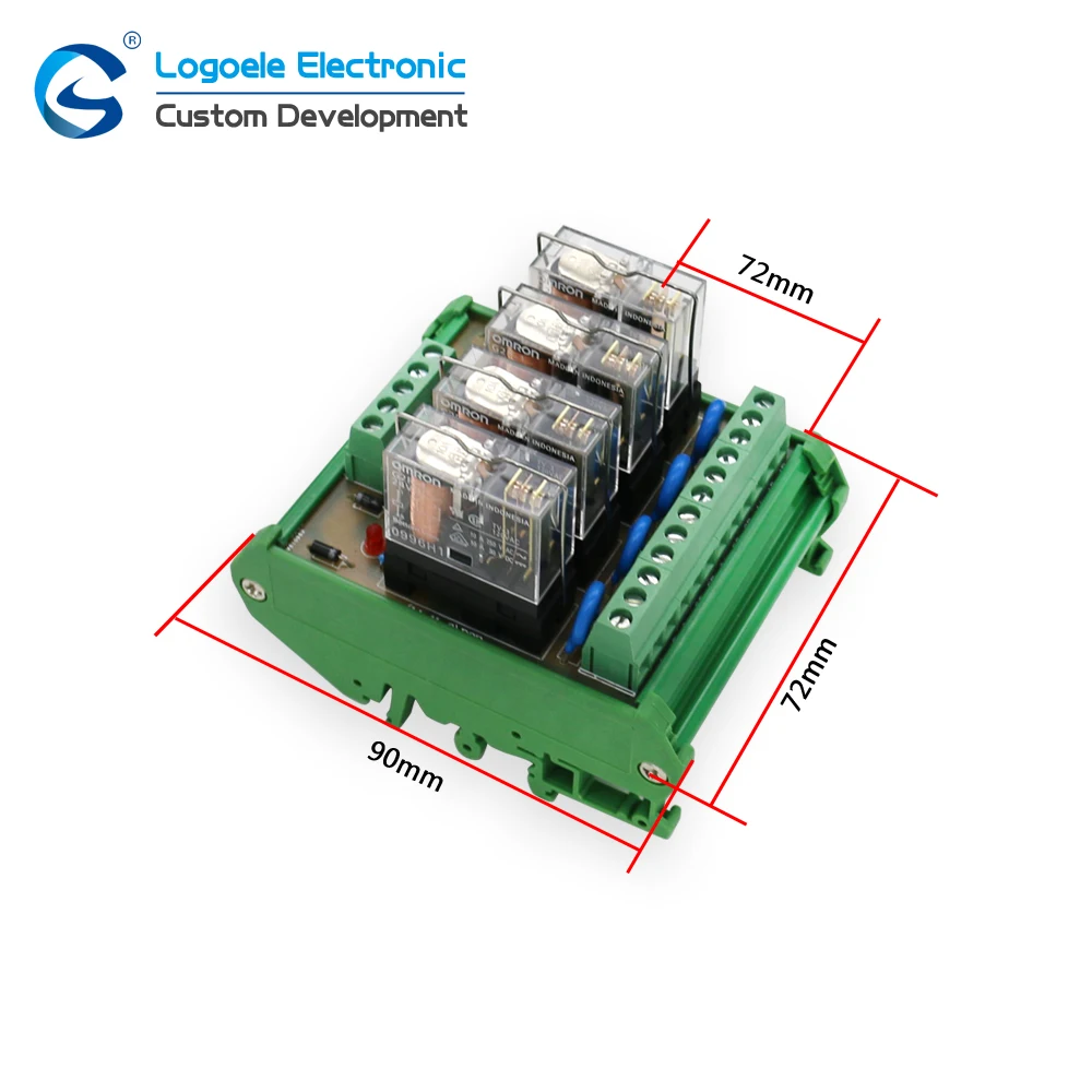 4 relay module four panels driver board module DC 12V / 24V Input signal NPN / PNP With stand