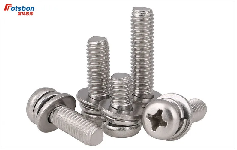 

150pcs M2.5 DIN6900 ISO10664 Cross Recessed Small Pan Head Screw Single Coil Spring Lock Washer Assemblies 304 Stainless Steel