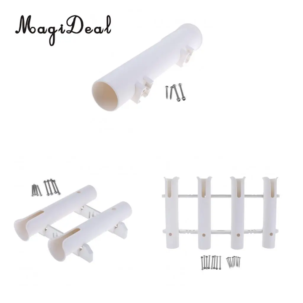MagiDeal Durable UV Resistant Fishing Marine Boat Yacht Tube Rod Holder Support Stand Rack Side Mount Bracket Fits 1/2/4 Pole