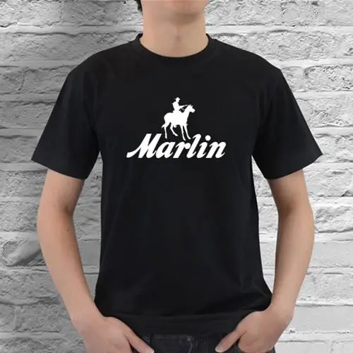 2018 New 100 Cotton T Shirts O Neck Short Marlin Firearms Rifles Shotgun Machine Gun Black T