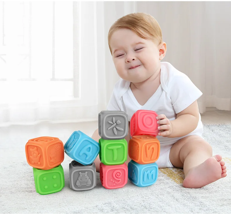 Tumama 10 шт./компл. ребенка понять игрушка строительные блоки 3D прикосновения руки мягкие шарики для массажные с резиновым покрытием