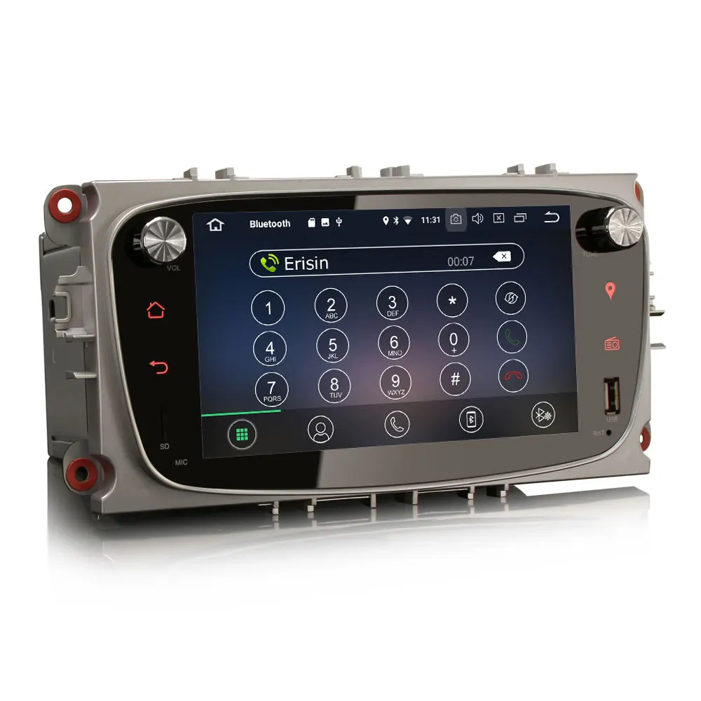 Perfect 7" Android 9.0 OS Car DVD Multimedia GPS Radio for Ford Focus 2007-2010 & S-Max 2008-2011 & C-Max 2008-2010 & Galaxy 2010-2011 4