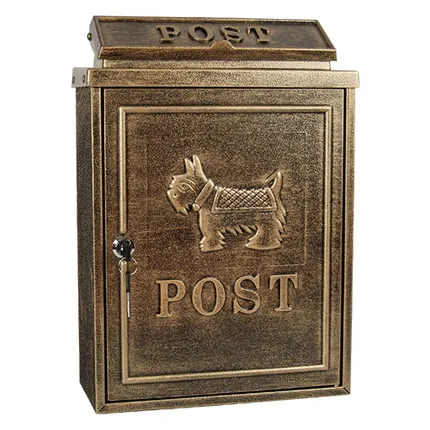 Ручной работы лояльный Ретро почтовый ящик непромокаемый золотой цвет большая коробка сельская креативная письмо почтовый ящик вилла Открытый Декор Роза переноска