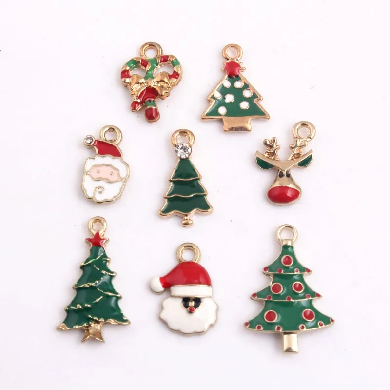 

Kwoi Vita Colorful Alloy Christmas Enamel Charms Pendants for Bracelet Keychain Handbag Necklace Fashion Jewelry 20pcs a lot