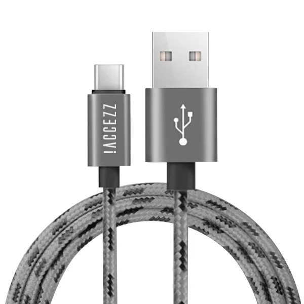 ACCEZZ usb type-C кабель для samsung S9 S8 Xiaomi Redmi Note 7 huawei P10 P20 Синхронизация данных Быстрая зарядка зарядное устройство USBC type-C кабели - Цвет: Gray