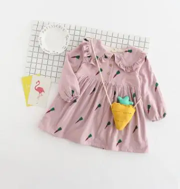 

Kids Dress for Girls 2019 Autumn Winter Clothes for Kids Baby Girls Plus Velvet Warm Dress with Pack Dresses for Girl 2-8 MMX265