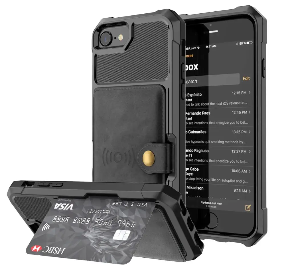 Роскошный чехол-бумажник из искусственной кожи для samsung Galaxy S10 S9 Plus iPhone 6 6s 7 8 Plus X XS XR XX MAX чехол s кошелек откидная крышка - Цвет: Black