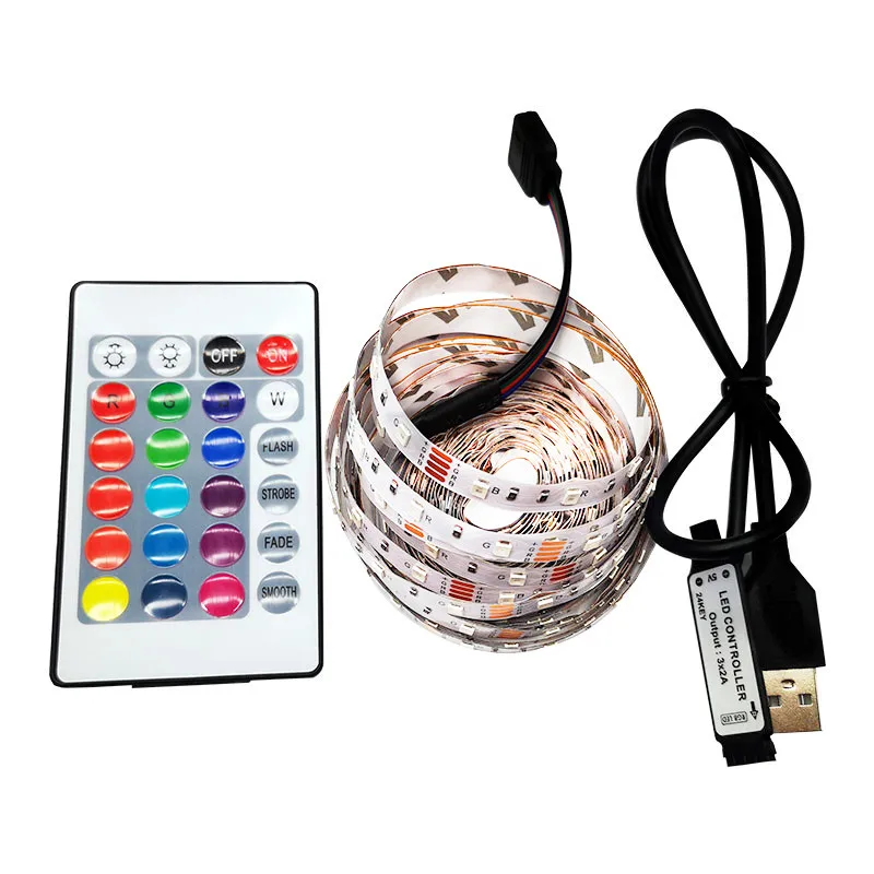 Ночник 5 в пост. Тока USB Светодиодная лента светильник 2835 SMD светодиодный RGB гибкая