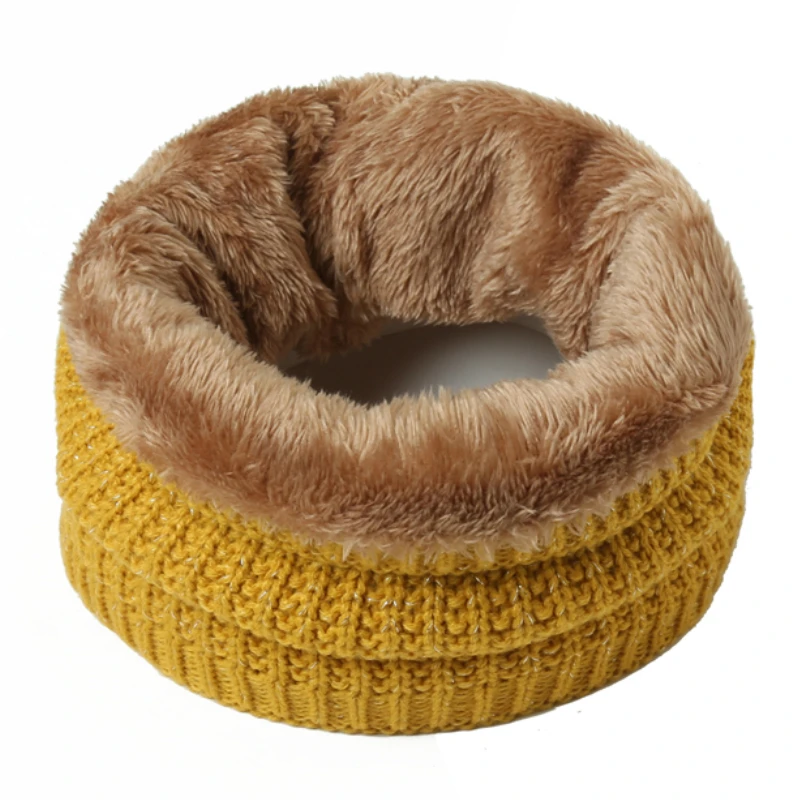 

Warm Wool Winter Ring Scarf Women Knit Infinity Neck Thermal Unisex Scarves Plush Fur for Men Scarfs Cashmere Wrap