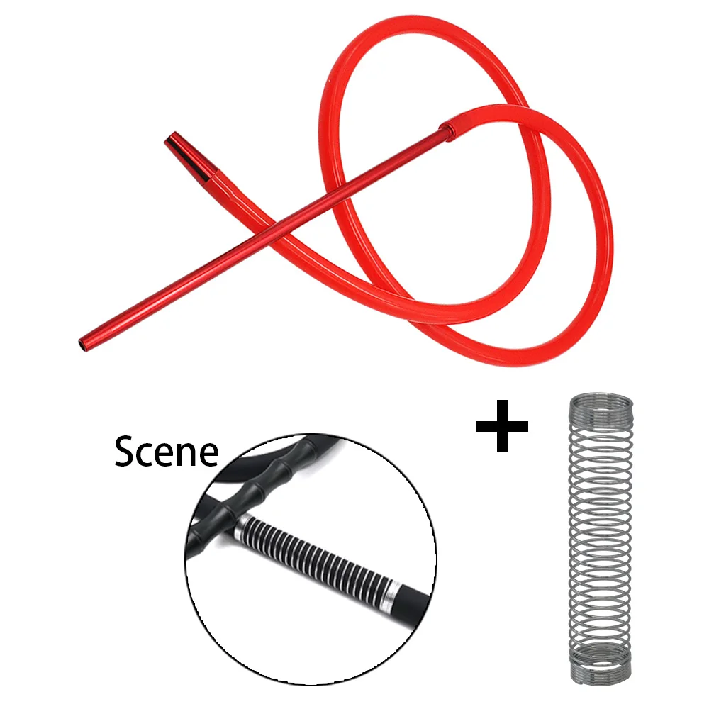 1,9 м высококачественный кальян шланг 370 мм алюминиевый стержень с 1,5 м силиконовая трубка для кальяна силиконовый шланг трубка для кальяна трубки - Цвет: Red with Scene