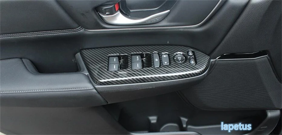 

Lapetus Inner Door Armrest Window Lift Button Protector Panel Cover Trim 4 Pcs Fit For Honda CRV CR-V 2017 2018 2019 / 2 Color