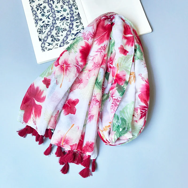 Ženy šátek světlé květinové stylový velký zábal dlouhý šátek podzim nový design dámská šátek [3031]
