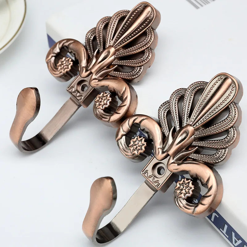 Beste Europese Retro Zinklegering Vliesgevel Haak Gordijn Riem Opknoping Bal Haak Woondecoratie Jas Haak Gordijn Accessoires