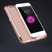 Внешний 5000 мАч смарт задняя Мощность Обратно Пакет строительные Батарея Зарядное устройство чехол для iPhone 6 6s из розового золота