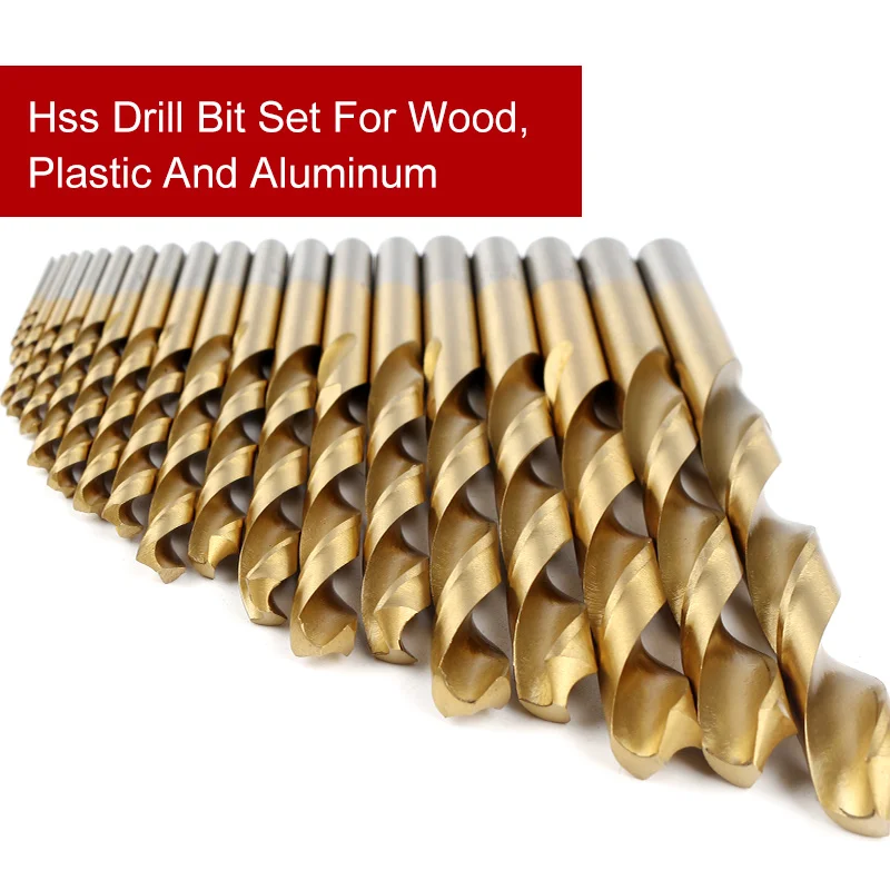 13pcs Straight round shank High Quality Mini Twist Drill Bit HSS Plating Titanium Saw Woodworking Metal Platic Drilling Tools