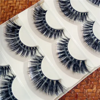 

High Quality Sexy 5 pairs 100% true mink 3D Eyelash thick false eyelashes Beauty Thick Long False Mink Eyelashes Fake Lashes 018