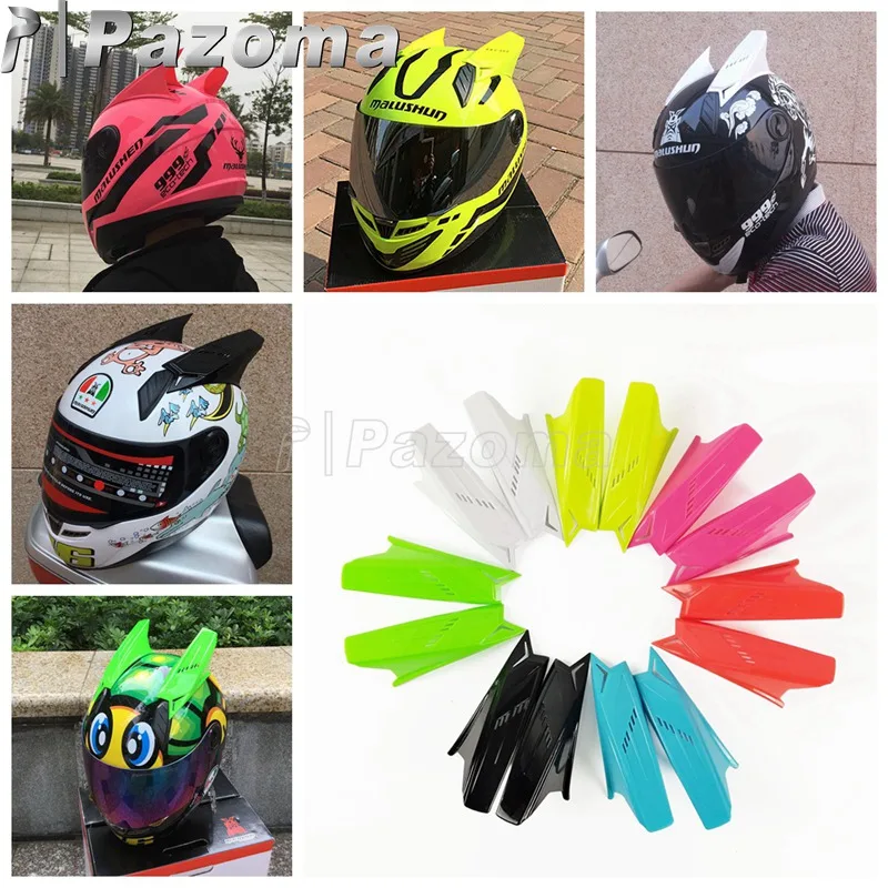 

1 Pair Motocycle Universal Black White Red Pink Blue Green Plastic Unisex Helmet Accessories Racing Dirtbike Mohawk Horns