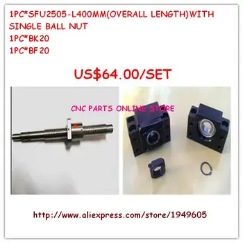

Linear Rolled BallScrews SFU2505-L400mm C7 + single ballnut + BKBF20