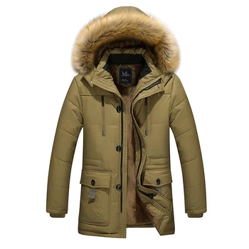 

fur jackets 2018 men Autumn & Winter mens parka warm jacket men's clothing Dad Coats thicke male wadded jacket plus velvet top