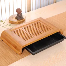 40*22*6 см бамбуковый поднос кунгфу Чайный Столик сервировочный поднос бамбуковый чайный столик китайский чайный сервиз бамбуковый чайный столик
