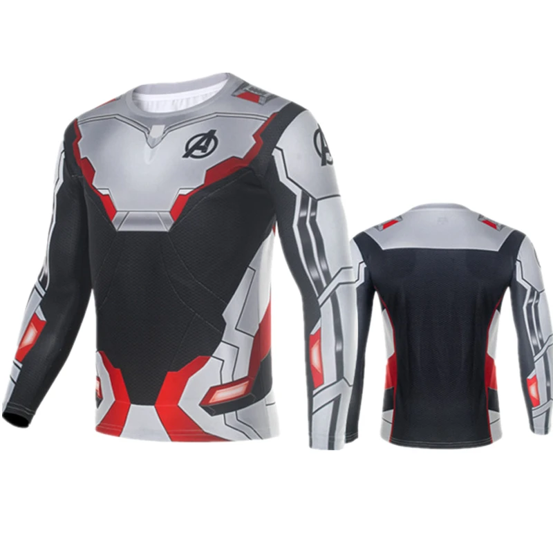 Avengers Endgame Quantum Realm Advanced Tech T-shirt Superhero Cosplay Costume Tops