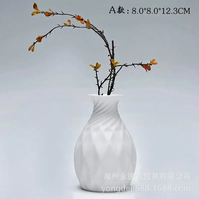 Домашняя белая керамическая ваза, сушеная Цветочная композиция, горшок, офисное украшение, ручная работа, Европейский стиль, гидропонная Цветочная ваза - Цвет: Светло-серый