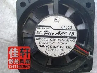 

Good Quality Sanyo 6CM 24.5V 6015 0.06A 109P0624HE7K3 Frequency Silent King Cooling Fan