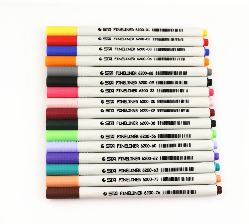 

STA 16 Colors 0.4 Mm Fine liner Pens Superfine Art Marker Pen Water Based Assorted Ink Drawing For Children Graffiti Hook Fiber