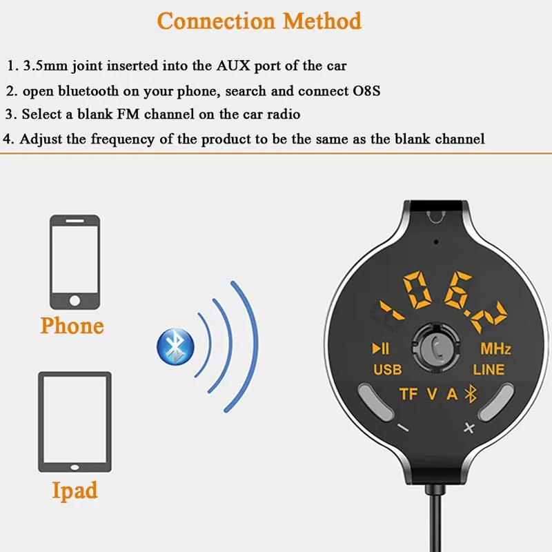 JINSERTA fm-передатчик Bluetooth V4.2 автомобильный комплект fm-модулятор Aux Out Handsfree Вызов Автомобильный MP3-плеер радио TF A2DP музыкальный адаптер