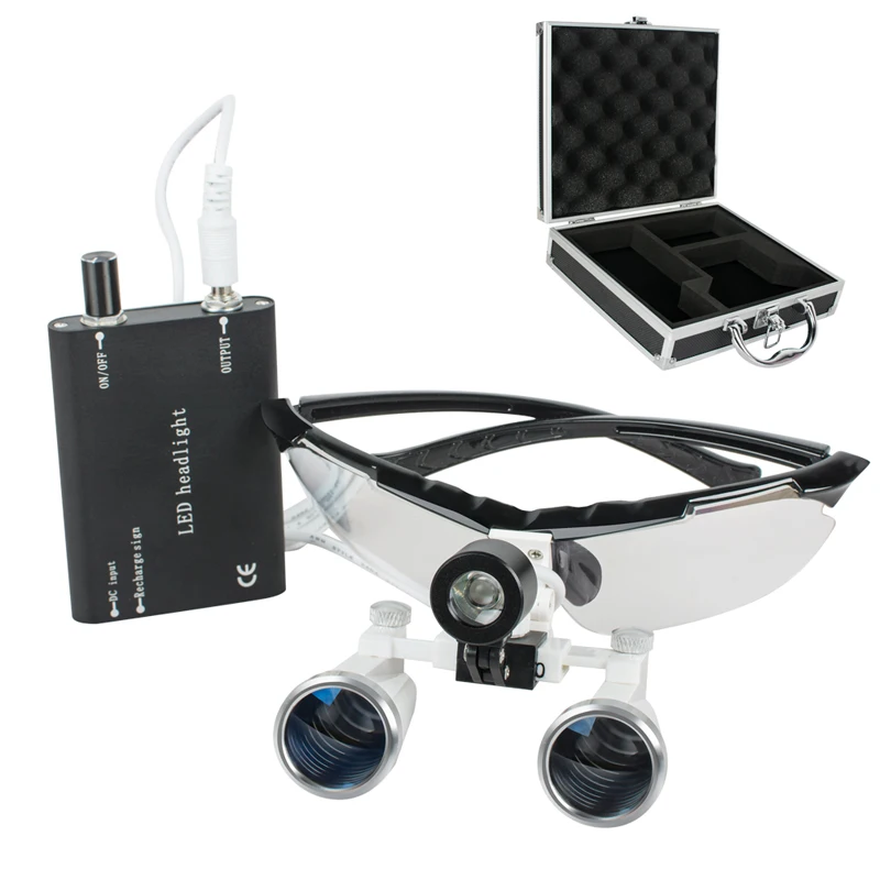 New Black Dentist Dental Surgical Medical Binocular Loupes 3.5X 420mm