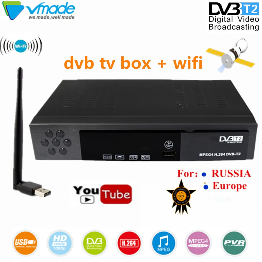 

DVB TV BOX high digital Terrestrial TV receiver DVB-T2 8902 with USB WIFI Dongle dvb t2 support for Youtube MPEG-2/4 set top box