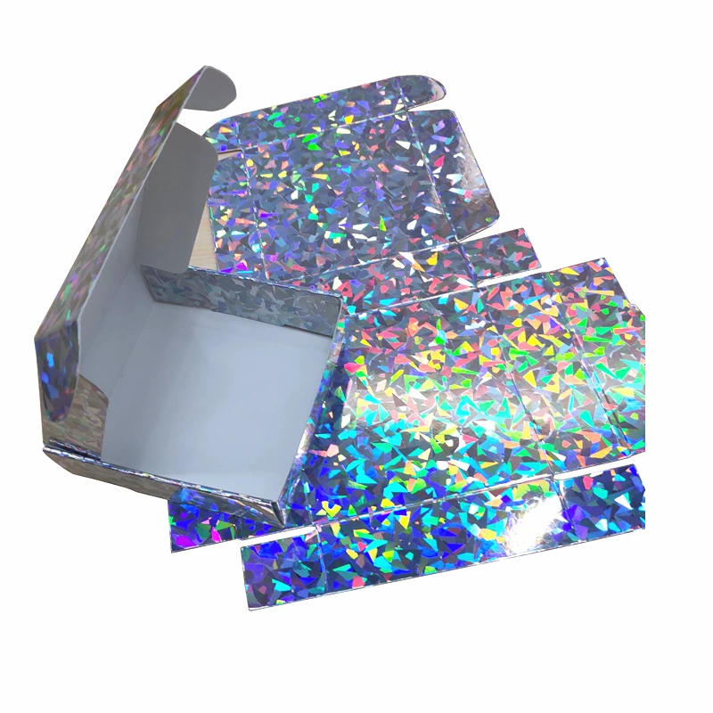 

Mosaic Holographic Gift Box Reflective Silver Laser Packaging 20pcs/lot 10x10x3cm Free Shipping