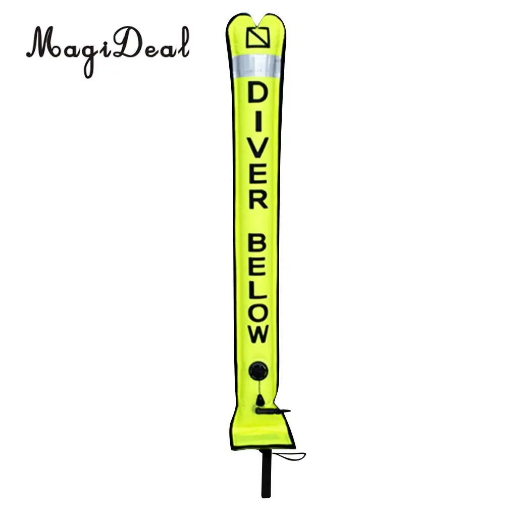 MagiDeal Professional 4ft Scuba Diver SMB Surface Marker Buoy + Dive Reel Line Kayak Anchor for Underwater Diving Snorkeling