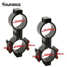 25,4 мм/25,4 мм и 30 мм двойное кольцо для 20 мм рельсового крепления для фонарика прицел наружные Охотничьи Аксессуары