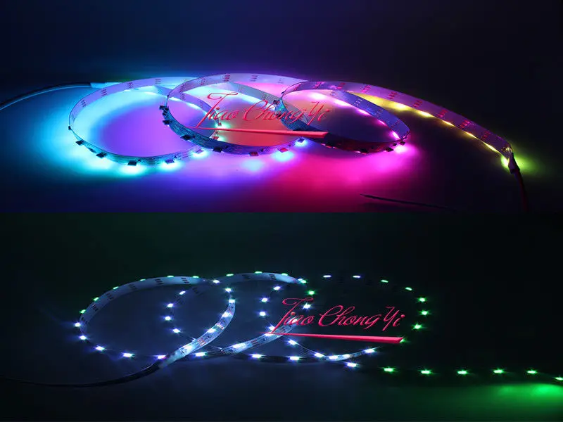 5 в постоянного тока WS2812B IC 1 м 60 светодиодов/10 мм широкий RGB Адресуемая 0420 SMD